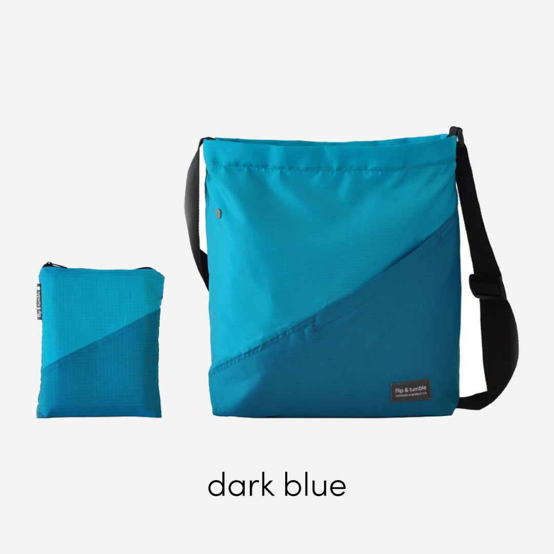 dark blue cross body bag - customizable with a screenprinted logo